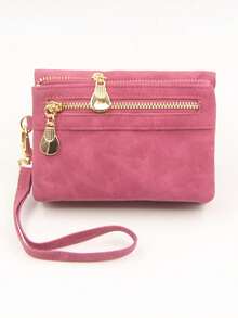 Women Wallet & Check Holder - Red Violet - View 1