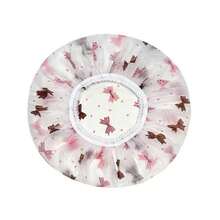 3pcs Adult Transparent Shower Caps, Extra Large High-Quality Floral Pattern Disposable Hair Caps, Multi-Color Options, Random Color, Suitable For Bathing, Swimming, Spa, Lightweight Design, Premium Headwear, Floral Pattern Shower Caps, Bathroom Accessories - View 7