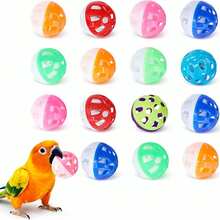 15pcs/10pcs/5pcs/1pc Bird Bell Ball Toy, Jingle Sound Diameter 3.8cm (1.5 Inch), Colorful Cat Teaser Bird Teaser Dog Parrot Toy Ball, Built-In Bell, Interactive Bird Cage Toy, Suitable For Budgies, Lovebirds, Small Birds, Pet Holiday Gift - View 2