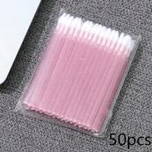 50pcs Crystal Eyelash Cleaning Brushes Disposable Eyebrow Brushes Eyelash Removal Tool Lip Brush Makeup Brush Tool - Pink - View 7