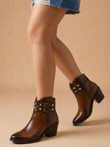 Women Ankle Boots & Booties - Camel - View 3