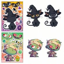 somoving Halloween Collage Cartoon Doodle Witch Pumpkin DIY Creative Funny Face Swap Stickers - Multicolor - View 9