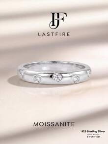 1pc 0.03ct Polished Half Circle Moissanite Diamond Ring 925 Sterling Silver Elegant Luxury Suitable For Engagement, Wedding And Bridal Jewelry - Round Diamond Moissanite Ring - View 4