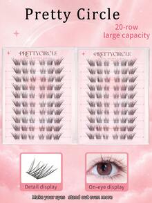 WANPIN 20-Pair Reusable Glue-Free Fox-Style Clustered False Eyelashes, Segmented False Eyelashes Suitable For Beginners, Instant Application, Lightweight, Soft And Comfortable Without Fatigue, High-End Natural Makeup Effect, Convenient For Daily Eye Makeup - C - View 8