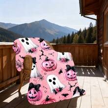 1pc Pink Ghost Pumpkin Bat Spider Flannel Blanket, Love Theme Gift, 2D Printed Soft All-Season Warm Blanket, Suitable For Sofa, Chair, Living Room, Bedroom, Office, Travel And Home Decor, Halloween/Holiday Gift - Multicolor - View 11