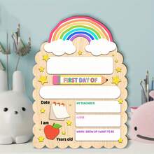 1pc Student First Day Of School Decoration Sign, Used For Recording Name And Other Information, Kindergarten Back To School Sign, Charming Rainbow Design, Suitable As Christmas Gift - 1 Unit - View 1