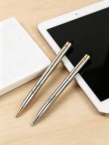 Custom Text Logo Metal Stylus Pen For Phone Tablet Touchscreen Capacitive Stylus Pen Handwriting Pen Rotating Ballpoint Pen 1.0mm Black Ink Gift Pen For Couples, Husbands/Wives, Colleagues, Friends, Elders, Students, Classmates, Teachers - Multicolor - View 5