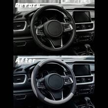 New Embossed Car Steering Wheel Cover With Colorful Patchwork Design, Inner Ring 15inch Steering Wheel Cover, Fits Original Car Model, Suitable For Multiple Car Models!! - Multicolor - View 5