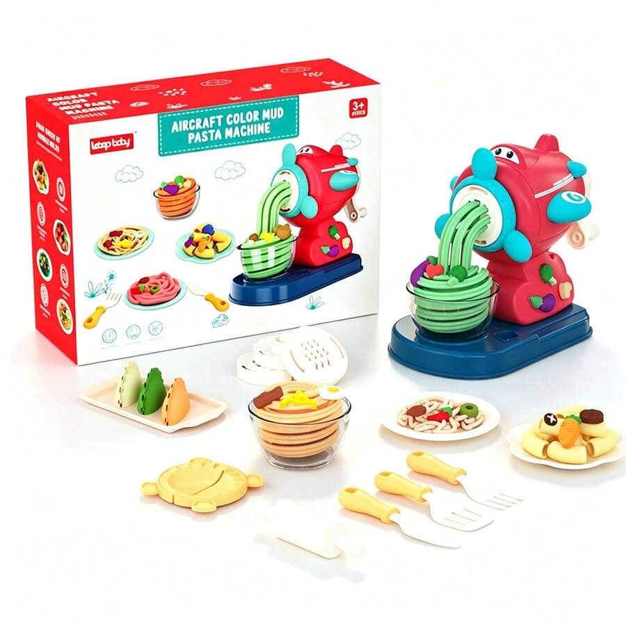 Set de Juguete Máquina de Pasta en Forma de Avión para Masa Colorida, Incluye Moldes y Herramientas, Juego de Imitación de Cocina - Multicolor - Ver 1