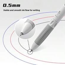 White & Black Minimalist Retractable Ballpoint Pen Set, 3-In-1 Multi-Color, Highlight Marking, Suitable For Teachers & Hospital Use, Smooth Writing, High Aesthetic, Back To School, School & Office Supplies, Birthday Gift - B - View 3