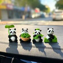 1pc Creative Cute Bamboo Panda Car Dashboard Desktop Ornament, DIY Car Interior Office Desk Decor Accessory, Suitable For Holiday Gift For Friends, Couples, Best Gift For Panda Lovers - Bamboo Panda - View 8