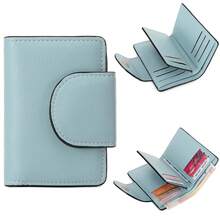 MIYIN Women's Fashion Button Design Small Wallet, Multi-Function Multi-Slot Tri-Fold Card Holder, Simple Cute Women's Coin Purse, Compact Portable Mini Wallet, Student Card Holder, Short Wallet, Cute Wallet Suitable For Women, Girls, Students - Multicolor - View 16