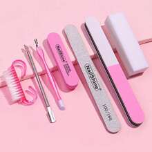 NailShine 7pcs Nail Care Tool Kit Manicure Set: Nail File, Buffer, Polisher, Cuticle Pusher, Nail Art Tools For Press On Nails, Grooming Supplies - Multicolor - View 8