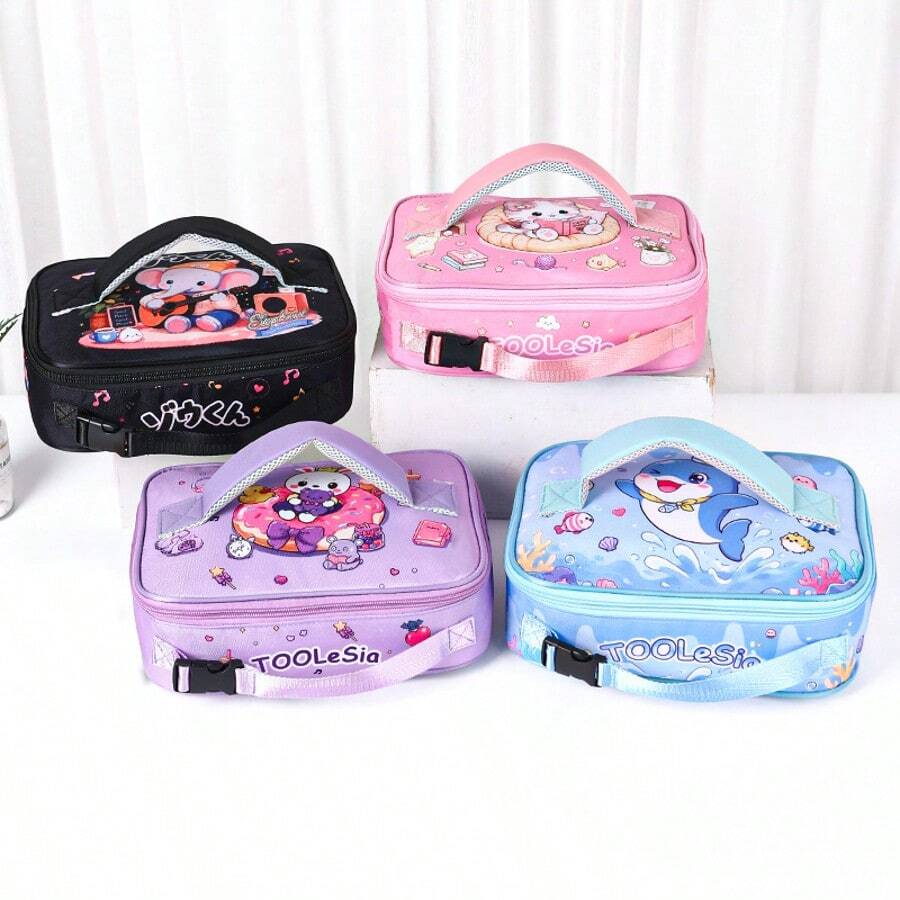 1pc Lunch Box Bag Lunch Bag Cute Cartoon Office Workers With Rice Bag Thick Insulation Bag Portable Handbag Back To School Must Be Suitable For Holiday Gifts And Daily Commuting. - View 1