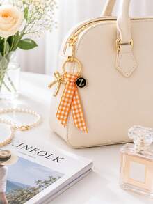 Gantungan Kunci Pita Hadiah yang Dipersonalisasi, Liontin Inisial, Gantungan Kunci Monogram, Aksesori Tas, Gantungan Resleting Dompet, Label Ransel, Hadiah untuk Guru, Pengiring Pengantin - MultiWarna - View 4