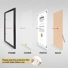 8.5x11 Black Picture Frame Set – 7-Pack Stylish Slim Profile Frames For Certificates, Diplomas & Awards | Versatile Wall Or Desk Display | Matte Finish, Lightweight & Easy To Load | Ideal For Graduation, Office, Home & Academic Keepsakes - Gold - View 8