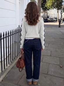 Vintage Preppy Argyle Short Cardigan - Light Gray - View 5