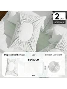 2pcs/Set Cool & Breathable Full Wrap Pillowcase, All-Around Non-Slip Single Pillowcase, Solid Color Easy To Put On, Soft & Skin-Friendly, Suitable For Hotel And Homestay - Multicolor - View 12