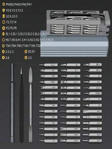 44-In-1 Precision Screwdriver Set, Multi-Function Home Repair Tool, Includes Flat, Star And Hex Screwdriver Bits, Suitable For Phones, Computers, Laptops, Watches, Cameras, Glasses And More - A - View 6