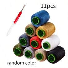 11pcs Set (Sewing Thread, Thread Cutter) - Colorful Polyester Sewing Thread, Random Colors, Suitable For Garment Repair, DIY Crafts, Home Textiles, Sewing Tools, High Quality Sewing Thread, Suitable For Synthetic Fibers, Also For Embroidery Machines - 11 Pcs - View 6