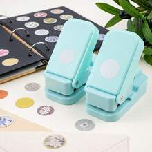 Postage‑Stamp Edge Circle Paper Punch, 1 Inch Scalloped Circle Lever Puncher With Precision Alignment Cutout, Stackable Handmade Hole Punch Tool For Junk Journal, Scrapbooking, Card Making & DIY Paper Craft Supplies - Multicolor - View 8