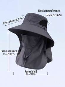 1pc Detachable Face Mask Breathable Windproof Outdoor Sun Hat, 360° Full Coverage Sun Protection, Unisex, Suitable For Hiking, Gardening, Camping, Patio, Travel, Farm, Cycling, Fishing Outdoor Hat Essential Accessory - A - View 10