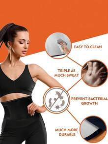 1pc Waist Trimmer Silver Ion Extended Version 43.3*7.48 Inches Sweat-Absorbing Waist Trainer For High-Intensity Training And Exercise, Waist Support, Sweat Sauna Body Shaping Abdominal Belt, Suitable For Men And Women - Abdominal Trainer, Core Stability Training Belt, Sweat-Absorbing Body Shaping Abdominal, Adjustable Elasticity - Multicolor - View 4