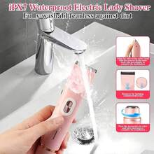 AXH 2-In-1 Women's Electric Shaver, Painless Bikini Trimmer, Waterproof & Detachable Head For Women's Intimate Area - Multicolor - View 7