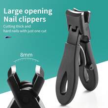 8Pcs Nail Clippers Set For Thick Hard Nails, Sharp Stainless Steel Wide-Jaw Nail Cutters Kit, Professional Manicure Pedicure Tools With Storage Case - Black - View 4