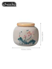 choxila 1pc Ceramic Tea Canister, Tea Container, Sealed Container, Traditional Chinese Style Household Storage Jar, Storage Jar, Porcelain Container, Tea Storage Canister - Tea Canister - View 13