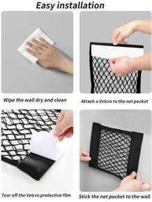 1pc Multi-Functional Breathable Mesh Wall-Mounted Trash Bag Storage Rack With Elastic Rope And Hook And Loop, Easy Installation; Suitable For Cabinet Door, Bathroom, Kitchen, Car Backrest And More, Keeps Clutter Organized, Practical Storage Solution For Home, Back To School Season, St. Patrick's Day, Easter, Mother's Day Gift Choice - Multicolor - View 6