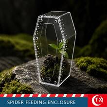 Coffin-Shaped Acrylic Spider Feeding & Breeding Box, Transparent Micro Habitat Terrarium With Magnetic Door And Ventilation Holes, Suitable For Tarantulas, Mantises, Insects - Multicolor - View 8