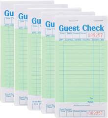 Black+White Guest Check Books For Servers (5 Pack) Server Note Pads, Waiter Checkbook, Food Receipt Book, Restaurant Order Pad, Paper Checks - ColorA - View 8
