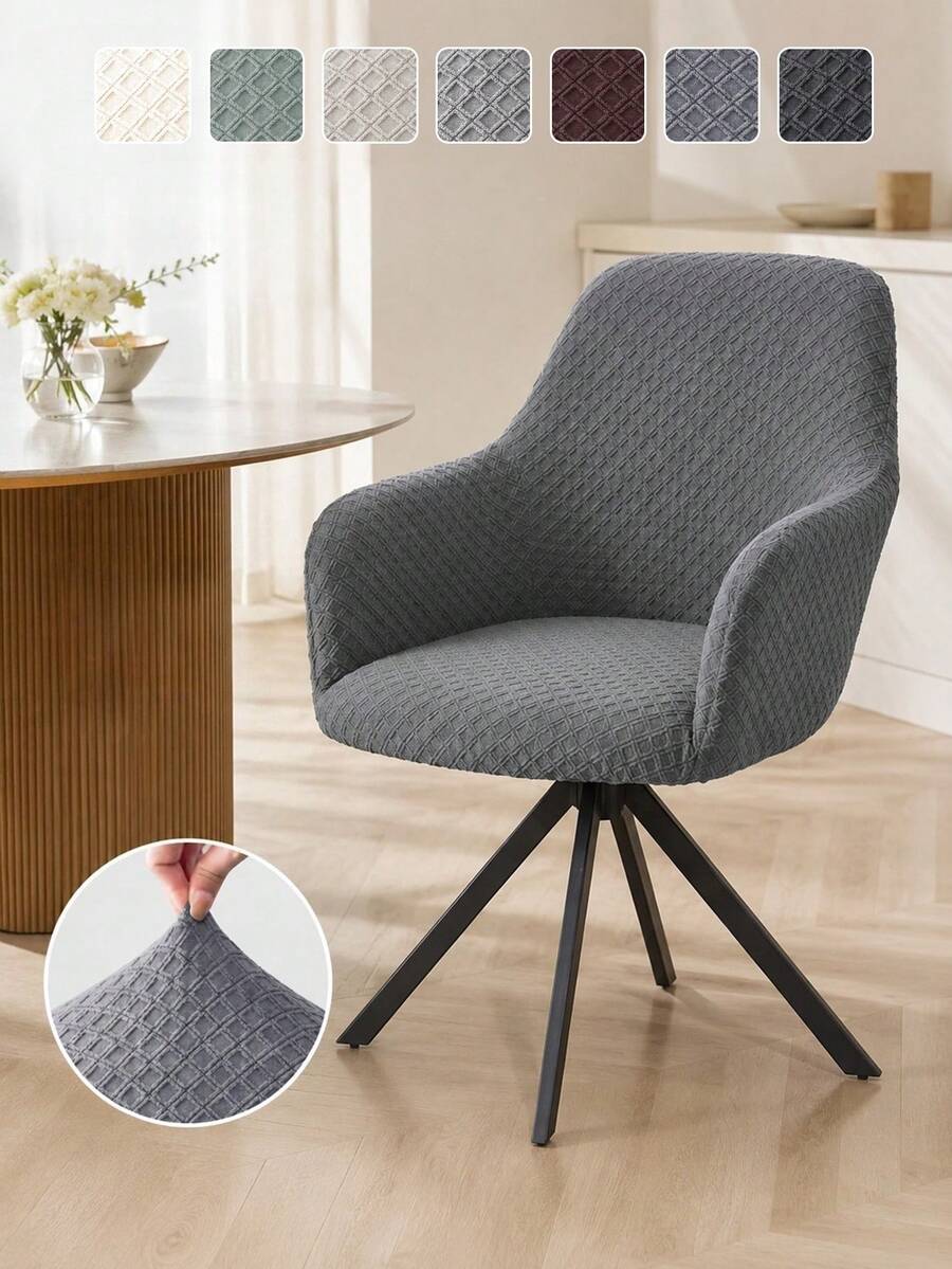 1pc High Back Armchair Cover, Jacquard Stretch Bar Stool Cover, Anti-Dirt Makeup Chair Cover, Suitable For Restaurant, Home, Banquet