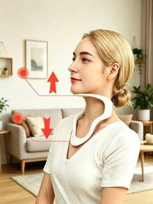 Bantal Penyangga Leher + 2 buah Tisu Pembersih, Desain Ergonomis, Cocok untuk Kantor, Ringan, Ideal untuk Duduk Lama di Rumah dan Kantor, Penggunaan Meja, Pilihan Sempurna bagi yang Menghadap Layar dalam Waktu Lama - Beraneka warna - View 1