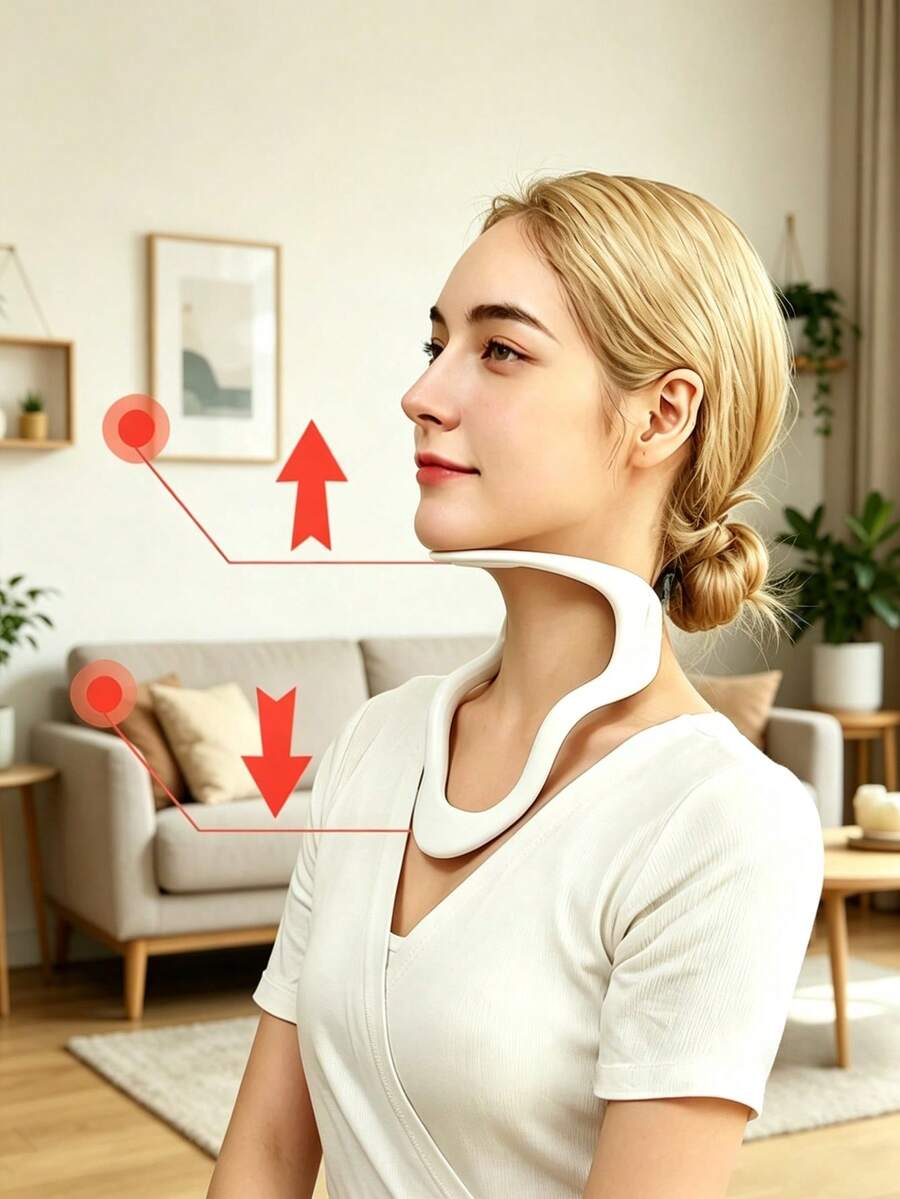Bantal Penyangga Leher + 2 buah Tisu Pembersih, Desain Ergonomis, Cocok untuk Kantor, Ringan, Ideal untuk Duduk Lama di Rumah dan Kantor, Penggunaan Meja, Pilihan Sempurna bagi yang Menghadap Layar dalam Waktu Lama - Beraneka warna - View 1