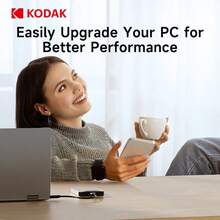 Hard Drive Portabel Kodak P230 (1TB), Micro-B ke USB-A, Dapat Digunakan Kapan Saja / Di Mana Saja. Antarmuka Kecepatan Tinggi (5 Gbps), Pencadangan Media Sekali Klik, dan Kompatibilitas dengan Router, Laptop, TV, dan PS4. - View 8