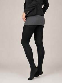 1pc Women's Black Lightweight Tights, High-Stretch Slim-Look Pantyhose For Fall, Winter, Business Office & Daily Wear - Black - View 8