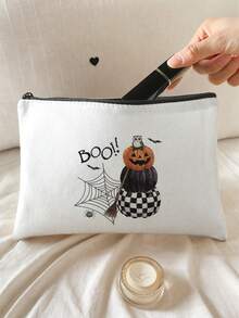 1pc, Makeup Bag, Multi-Scenario Universal, Extra Large Capacity, Ultra-Lightweight Portable, Versatile Practical, Halloween Pattern Print Toiletry Bag, Cosmetic Bag, Large Capacity Toiletry Bag, For Lipstick, Brushes, Skincare, Phone, Coins, Small Items, For Home, Gift, Vacation And Holiday Multi-Function Use Teenager Toiletry Storage Bag - Multicolor - View 11