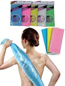 1pc Long Back Scrubbing Bath Towel, Nylon Material, Unisex Bath Belt, Mesh Shower Belt, Long Bath Towel - Multicolor - View 2