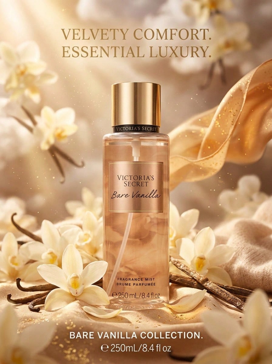 Victoria's Secret Bare Vanilla Body Mist 250 Ml – Warm & Sweet Fragrance, Whipped Vanilla And Soft Cashmere Notes, Refreshing Body Spray For Women, Long-Lasting Scent, Ideal For Layering, Daily Beauty Essential, Perfect For Gifting - Bare Vanilla - View 1