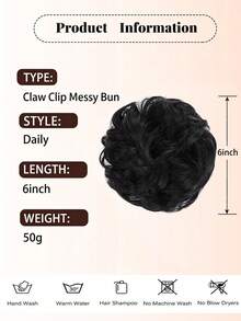 Claw Clip Messy Bun Hair Extensions For Women's Wavy Hair, 6 Inches, Suitable For Everyday Wear And Parties. - Multicolor - View 2