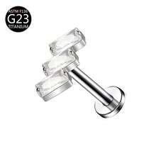1件 G23鈦金內螺紋 1.0/1.2mm 蝴蝶、花朵、愛心、十字造型耳釘/軟骨穿刺飾品，適合女性日常配戴 - 銀色 - 查看 22