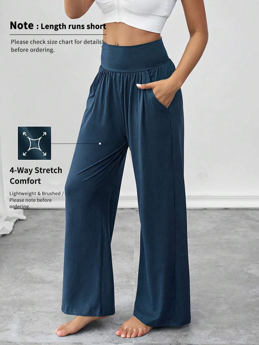1pc Women's Versatile All-Match Standard Size Casual Sports High Waist Comfortable Loose Wide Leg Sweatpants Fall