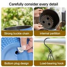 Plastic Woven Hanging Planter Basket Wall-Mounted Hanging Pot For Spider Plant, Pothos, Succulents, Thickened Resin For Balcony - New Model - View 8