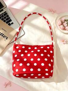 Y2K Style Sweet Polka Dot Mini Bucket Bag, Sweet Mini Bucket Bag, Casual Minimalist Small Tote Bag, Daily Shopping & Shoulder Bag - Multicolor - View 3