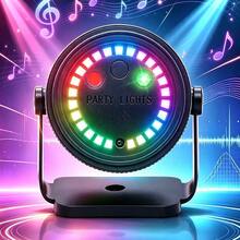 DJ Party Light 2-In-1 Disco Ball Stage Light, LED Sound-Activated Strobe Pattern Projection Lamp, Suitable For Family Gatherings, Outdoor Camping, Christmas, Halloween, Karaoke Bars, Birthday Parties, Weddings, Clubs, Atmosphere Lights - Party Lights - View 3