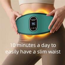 scbestuygo Abdominal Heating Massage Belt, 6-Speed Vibration + 2-Speed Heating Electric Waist Massager, 800mAh Rechargeable Portable Abdominal Massage Belt, Suitable For Waist And Abdominal Relaxation, Home And Office Use - View 3