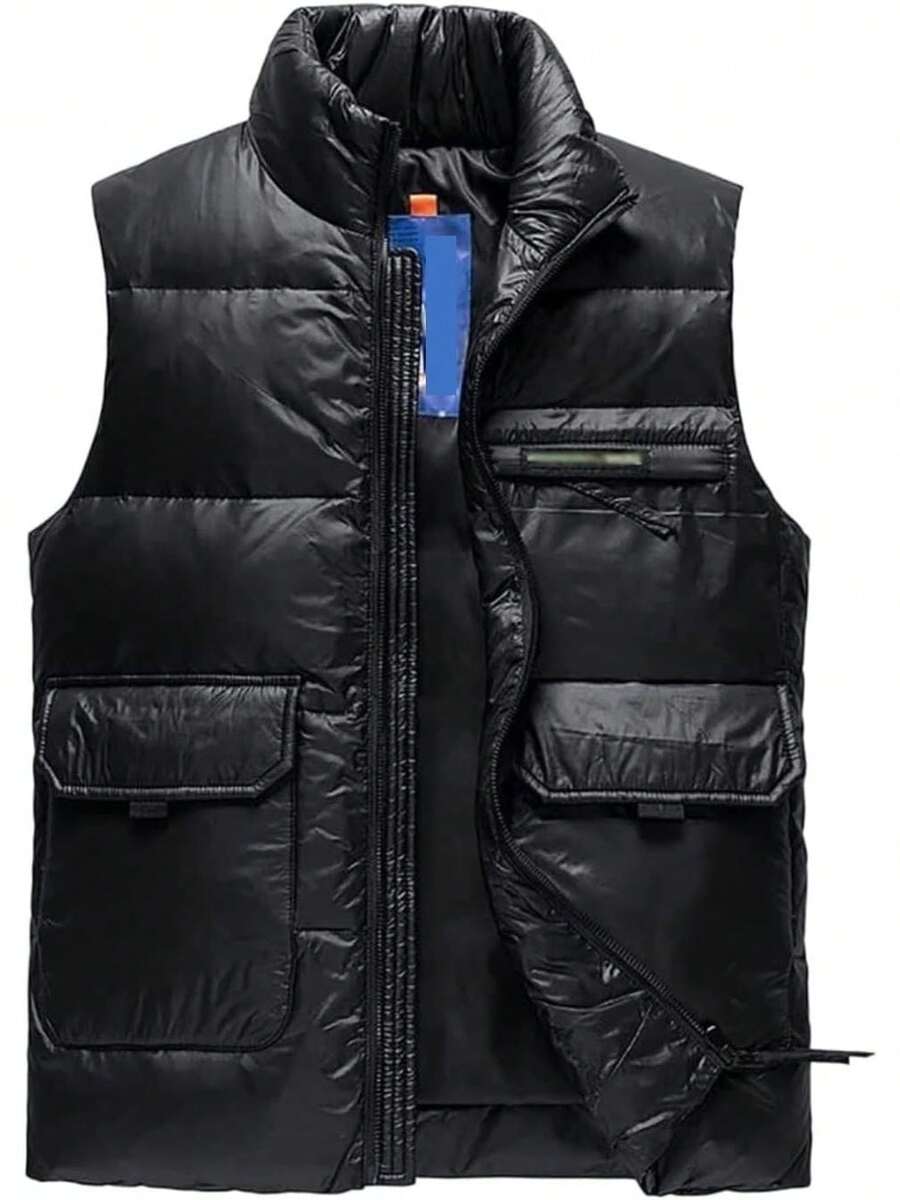 Men Thermal Underwear Vests - Black - View 1