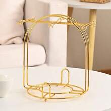 Minimalist Coffee Cup Rack, Foldable Cup & Saucer Iron Storage Rack, Suitable For Coffee Cups, Cup & Saucers, Mugs, Espresso Cups And More - Multicolor - View 8